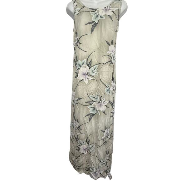 Tommy Bahama Womens 100% Silk Floral Sleeveless Midi Resort Casual Dress sz S - Picture 1 of 15